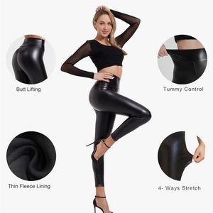 Faux Leather Leggings for Women High Waist Pants Black Elastic Tights XL NWT